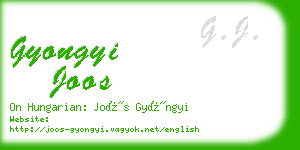 gyongyi joos business card